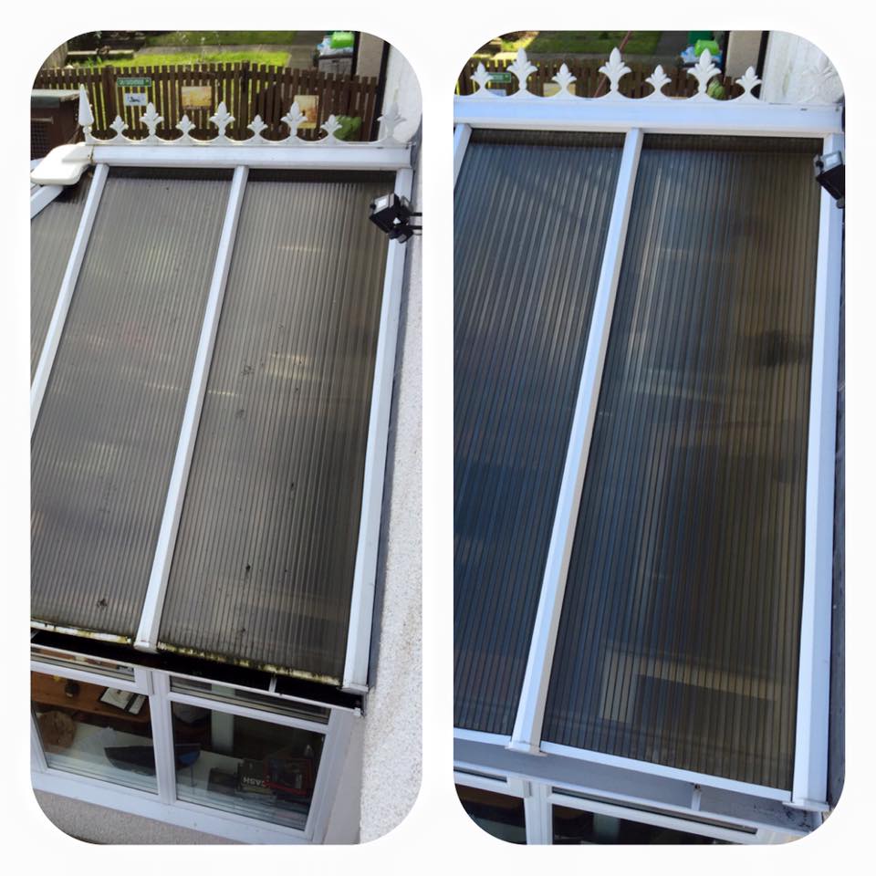 Conservatory Roof Cleaning before and after