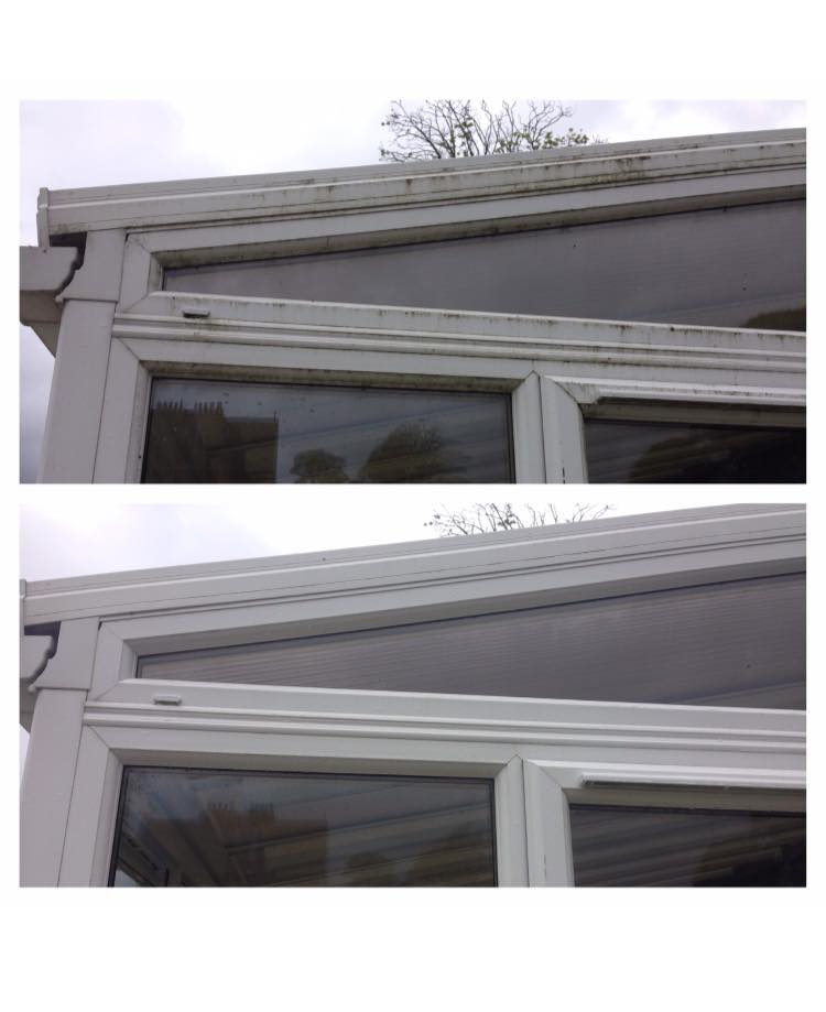 Conservatory cleaning before and afer